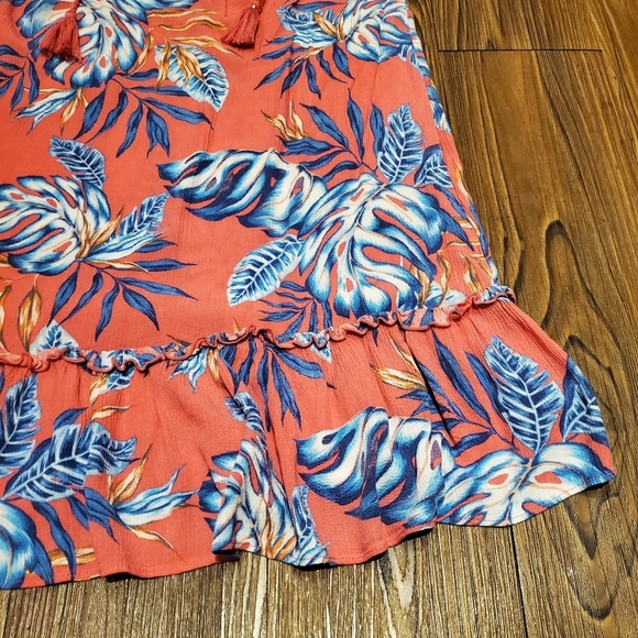 Caribbean Joe Shift Dress Tropical Floral Pink Blue Preppy Summer Vacation L - Picture 4 of 5